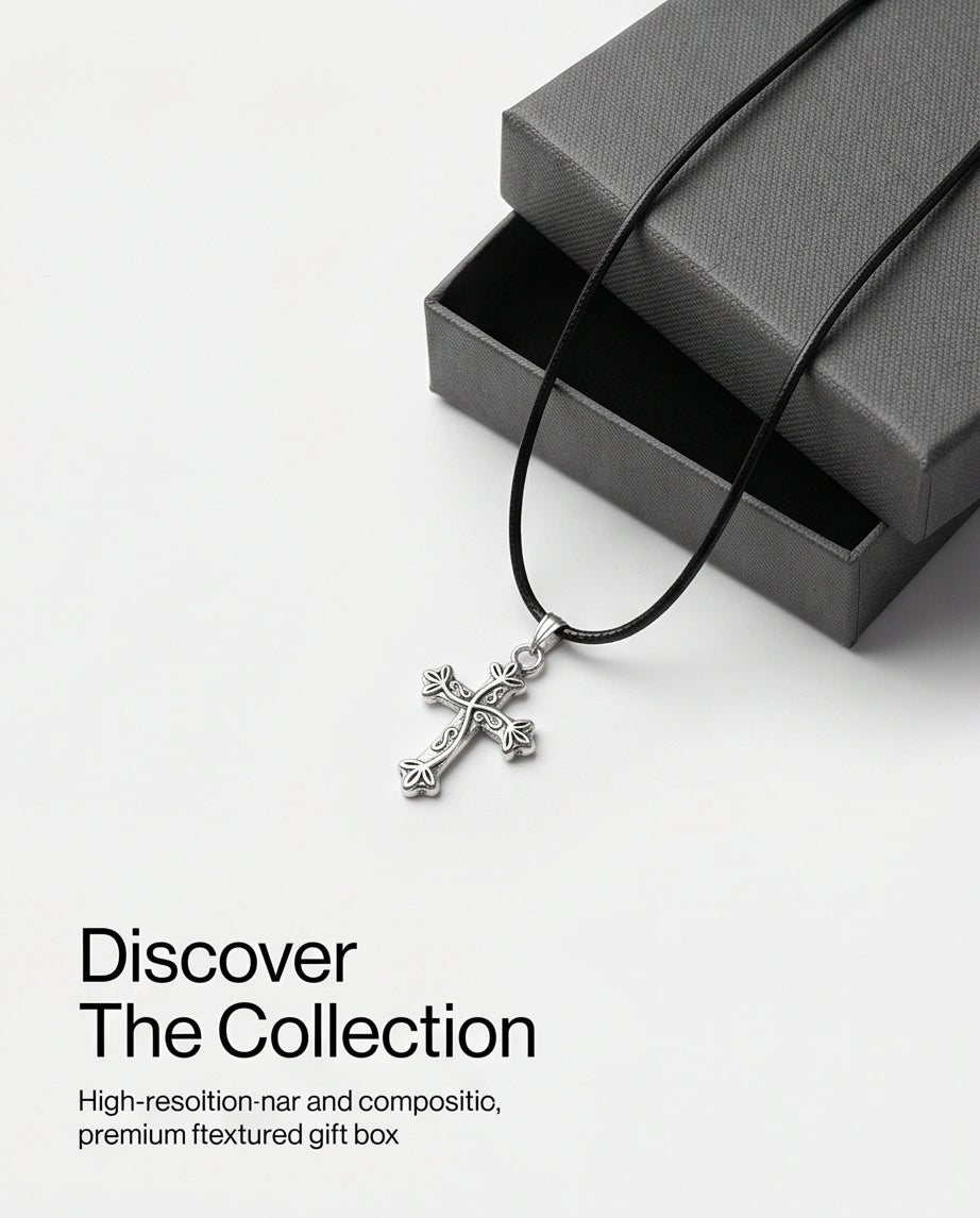 Silver Ornate Filigree Cross Necklace