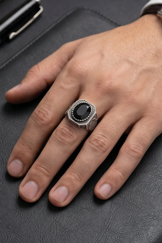 Vintage Ottoman Black Onyx Statement Ring