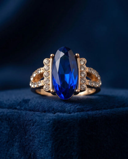 Gold Marquise Sapphire Vintage Ring