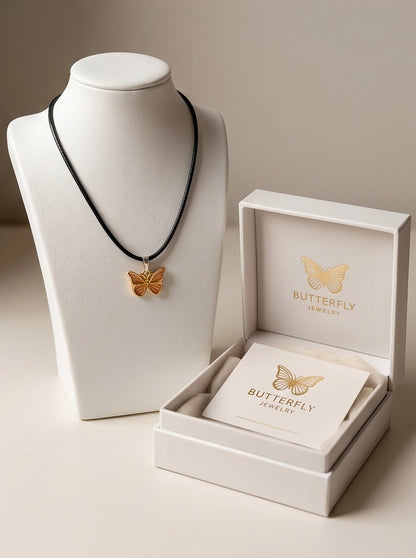 Gold & Rose Gold Butterfly Pendant Necklace