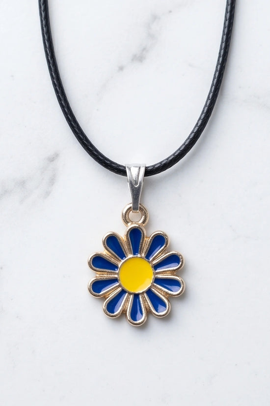 Midnight Blue Daisy Pendant