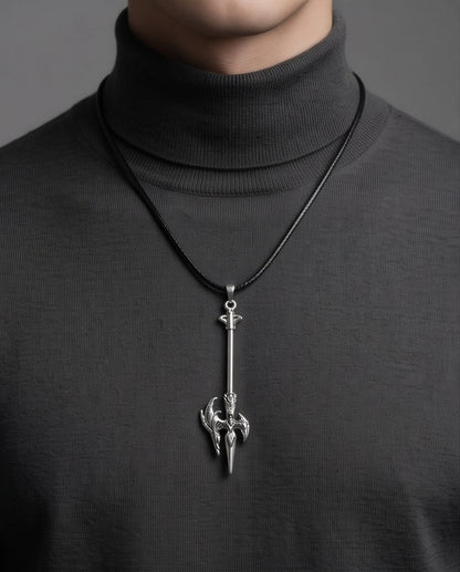 Winged Halberd Spear Necklace