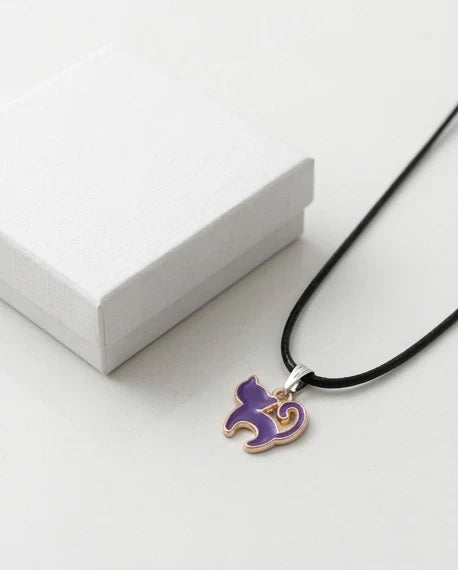 Playful Purple Cat Pendant
