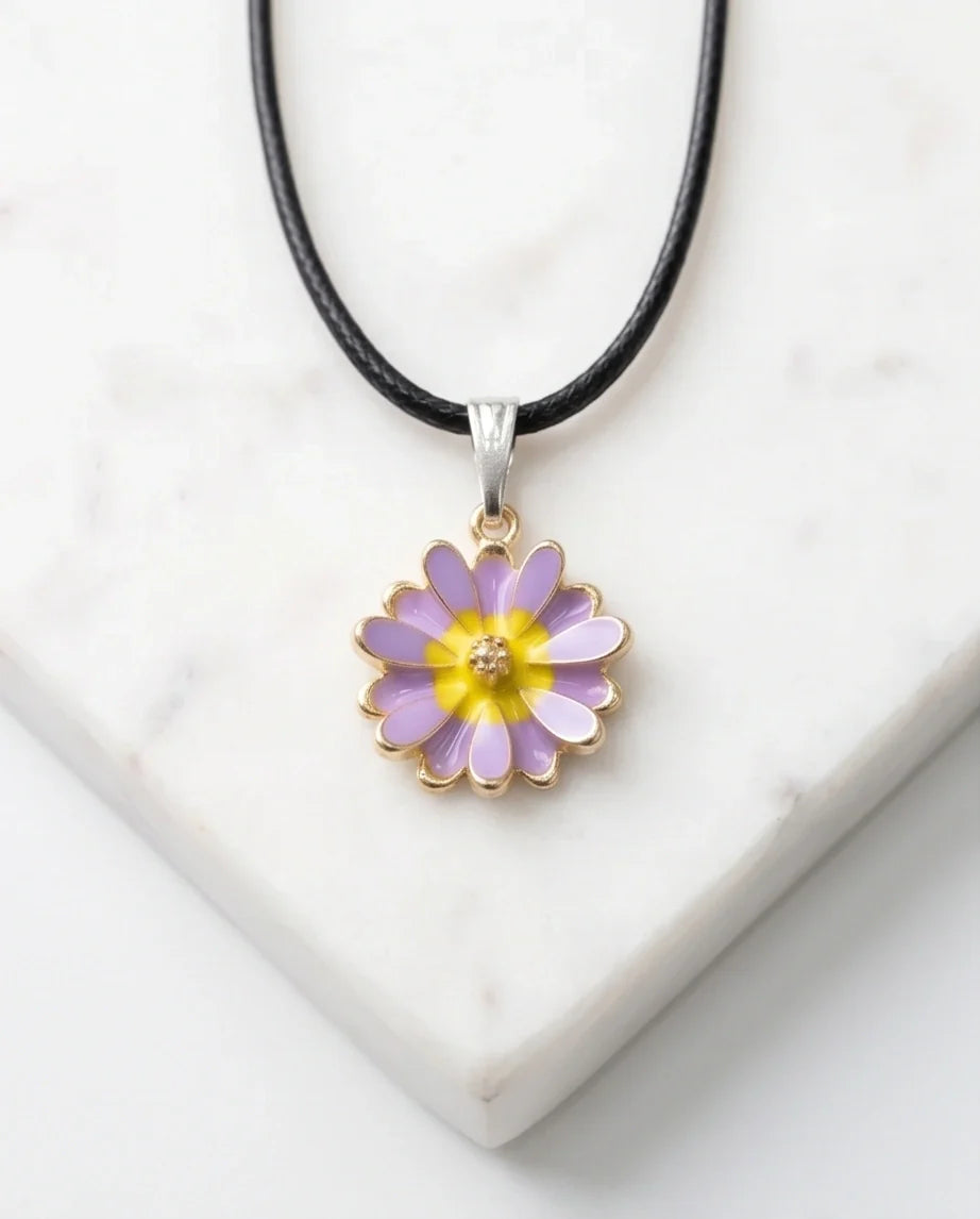 Pastel Lavender Daisy Pendant