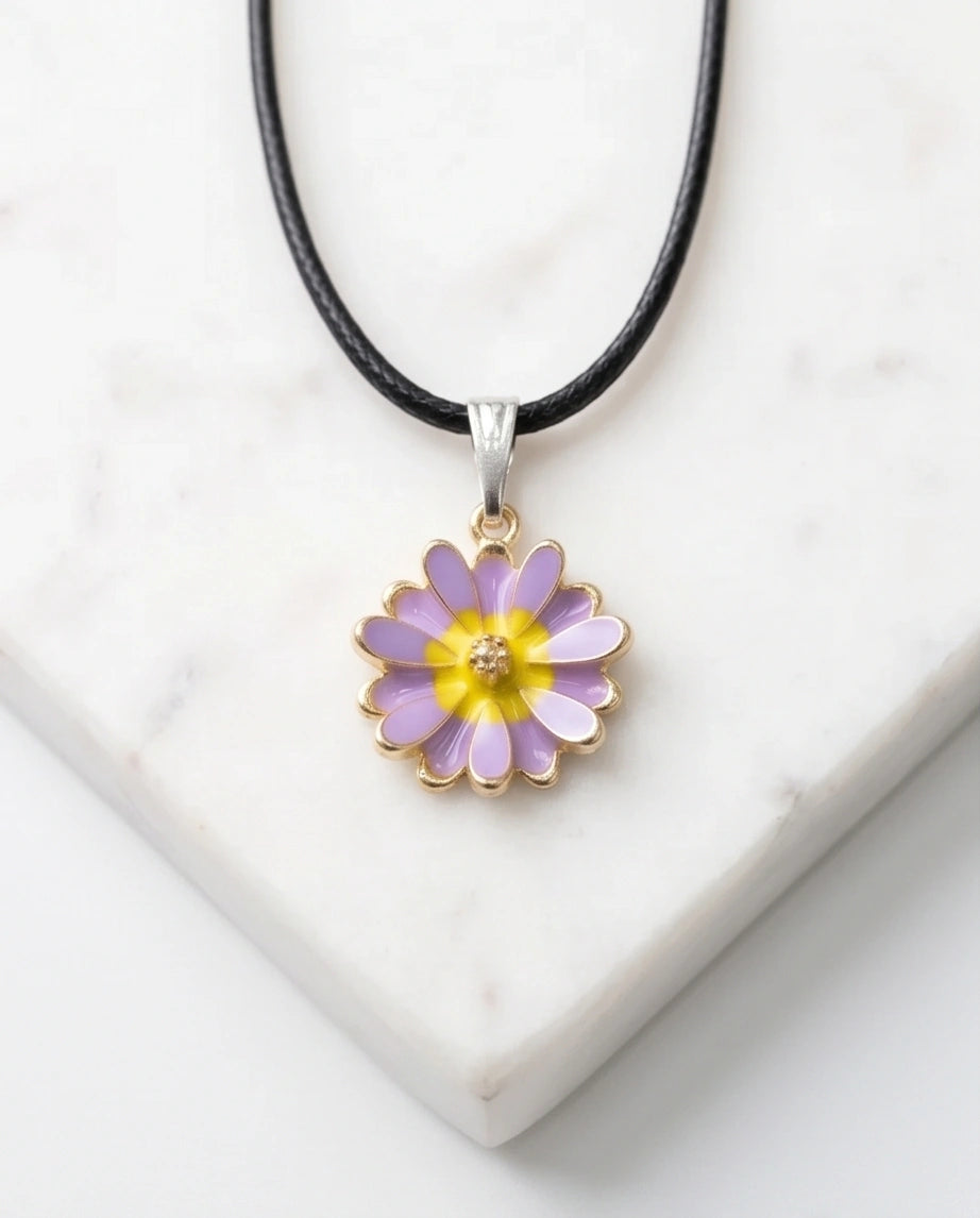 Pastel Lavender Daisy Pendant