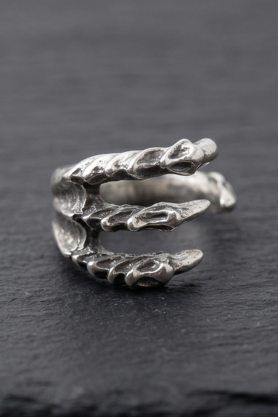 Gothic Dragon Claw Open Band Ring