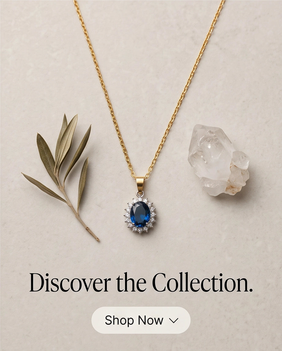 Silver London Blue Oval Halo Medallion Pendant Necklace