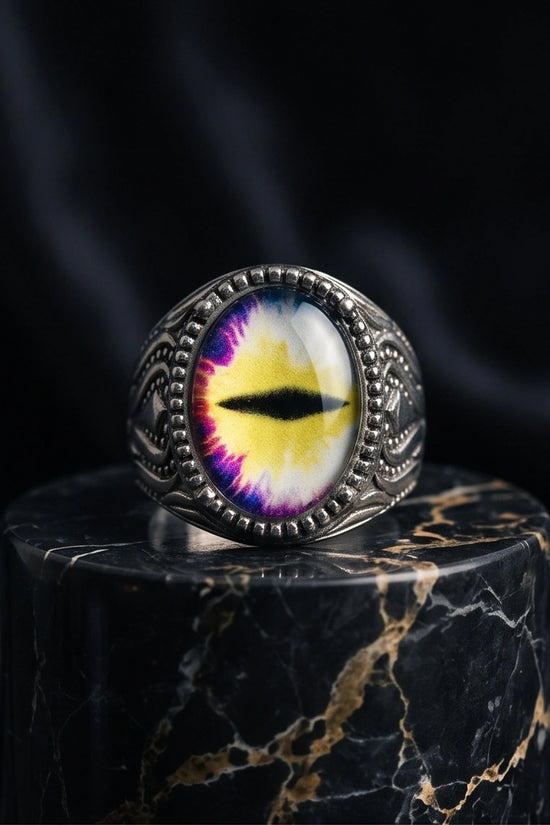 Vintage Sterling Silver Prism Dragon's Eye Ring