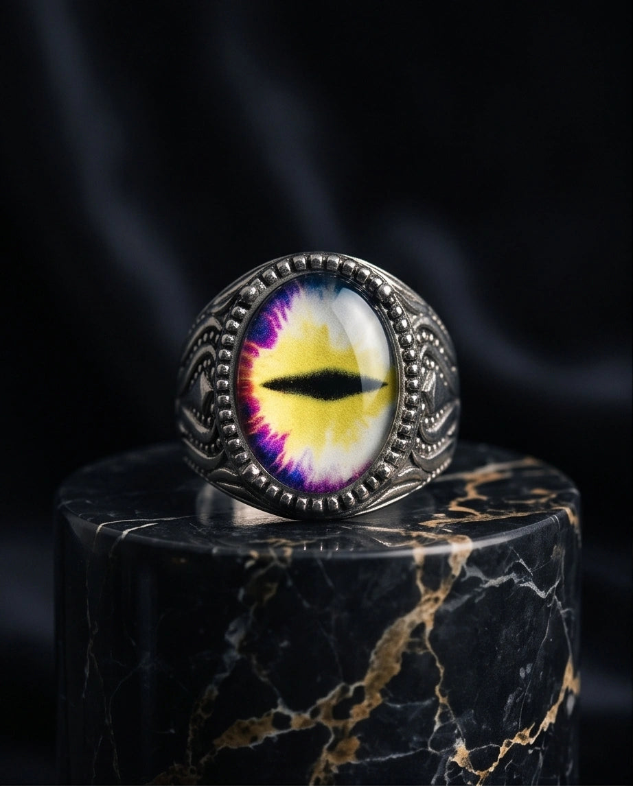 Vintage Sterling Silver Prism Dragon's Eye Ring