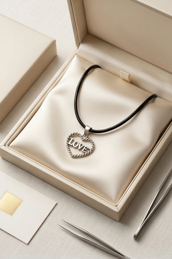 The Sweet Bond: Twisted Heart "LOVE" Pendant Necklace