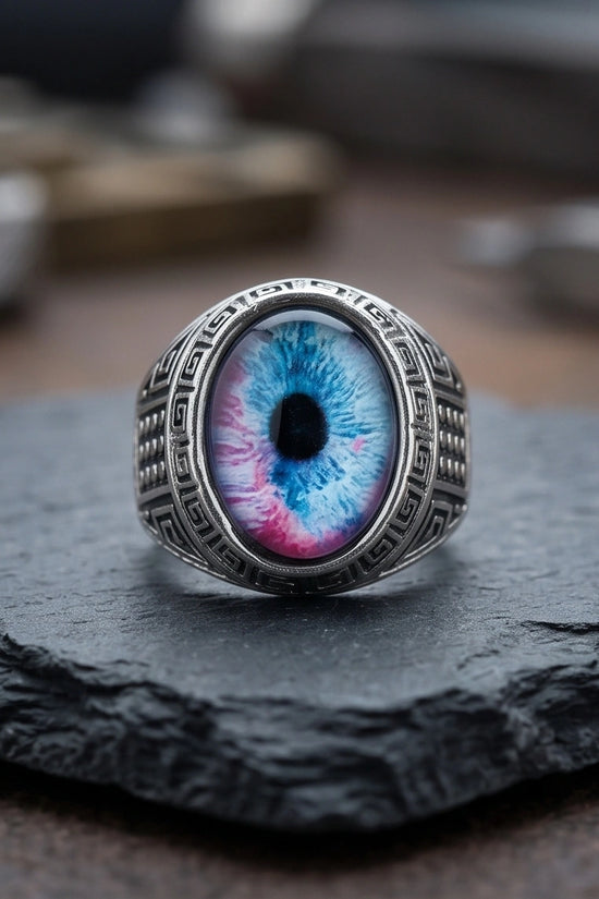 Vintage Sterling Silver Mystic Dual-Tone Eye Ring