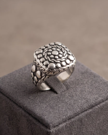Constellation Studded Cushion Signet Ring