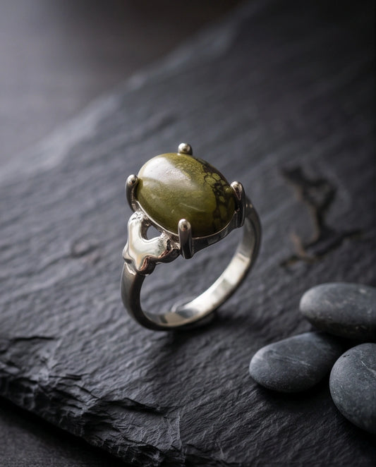 Olive Serpentine Butterfly Ring