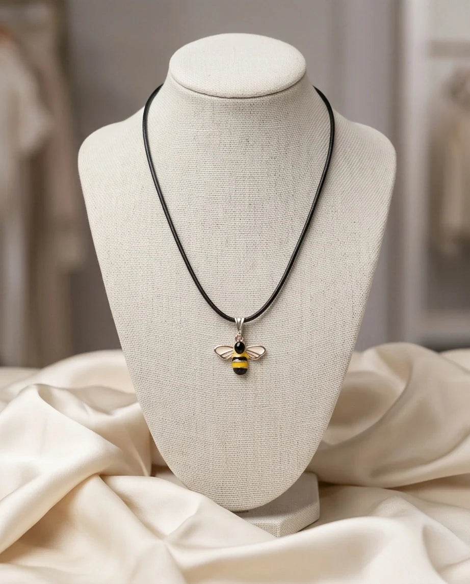 Golden Honeybee Pendant Necklace
