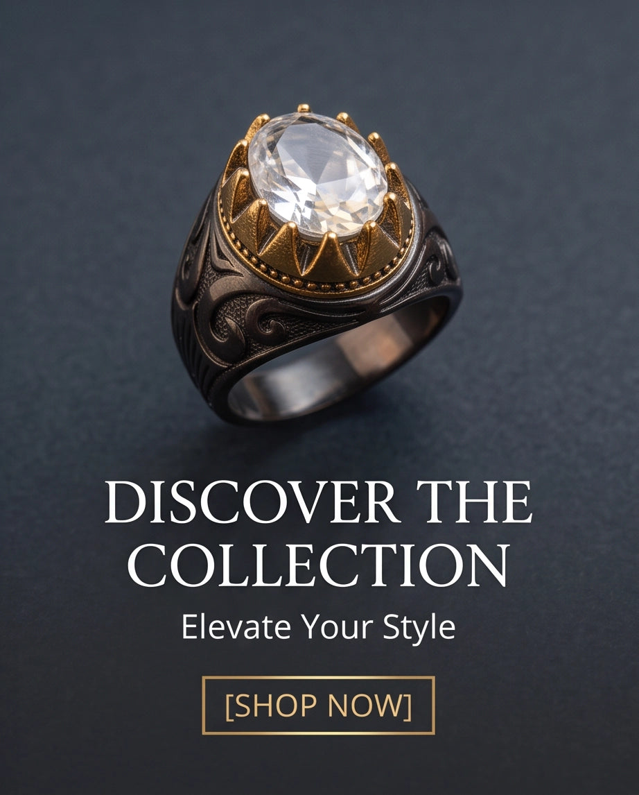 Celestial Solstice Diamond-Cut Signet Ring