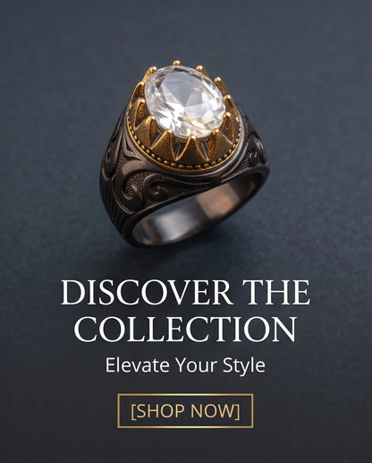 Celestial Solstice Diamond-Cut Signet Ring