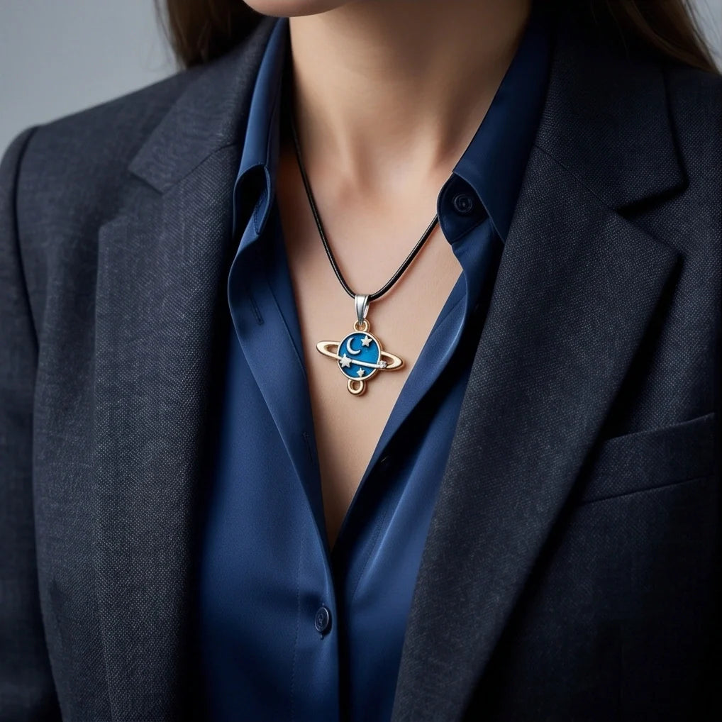 Celestial Galaxy Planet Pendant