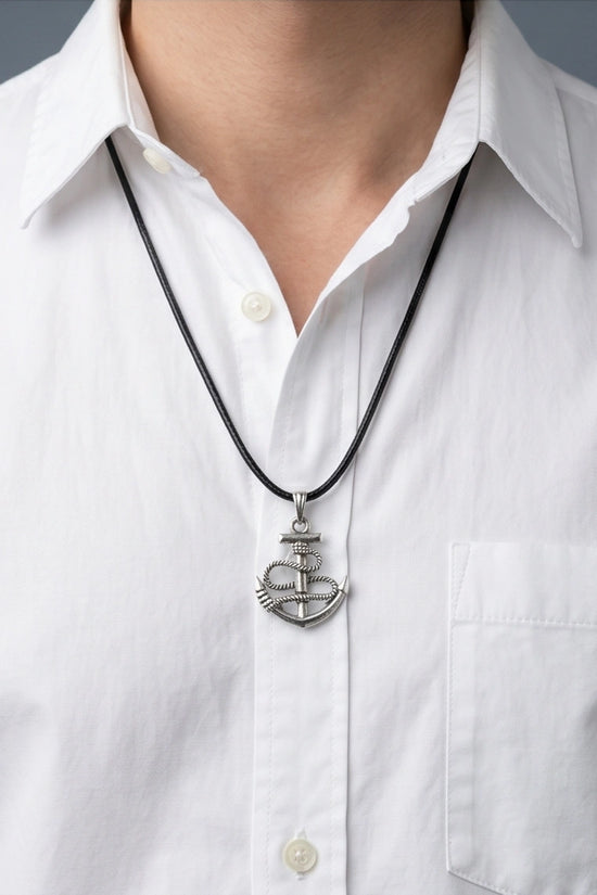 The Maritime Hope: Vintage Anchor & Rope Pendant Necklace