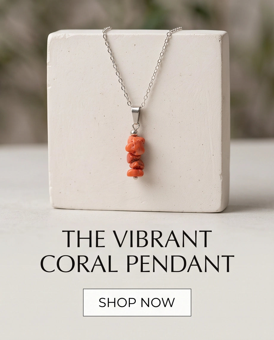 Silver Stacked Raw Red Agate Chip Stone Pendant Necklace