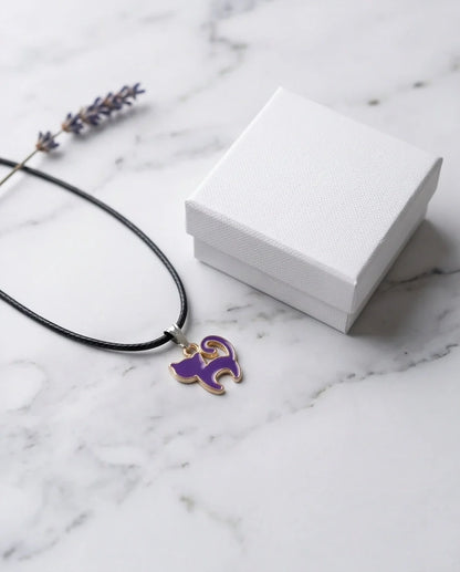 Playful Purple Cat Pendant