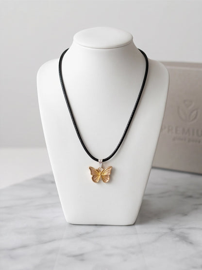 Gold & Rose Gold Butterfly Pendant Necklace