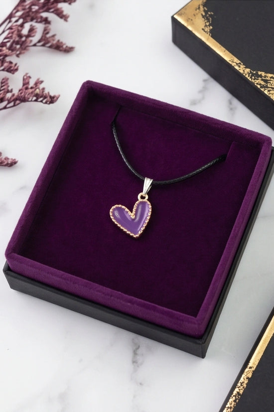 Whimsical Purple Heart Pendant