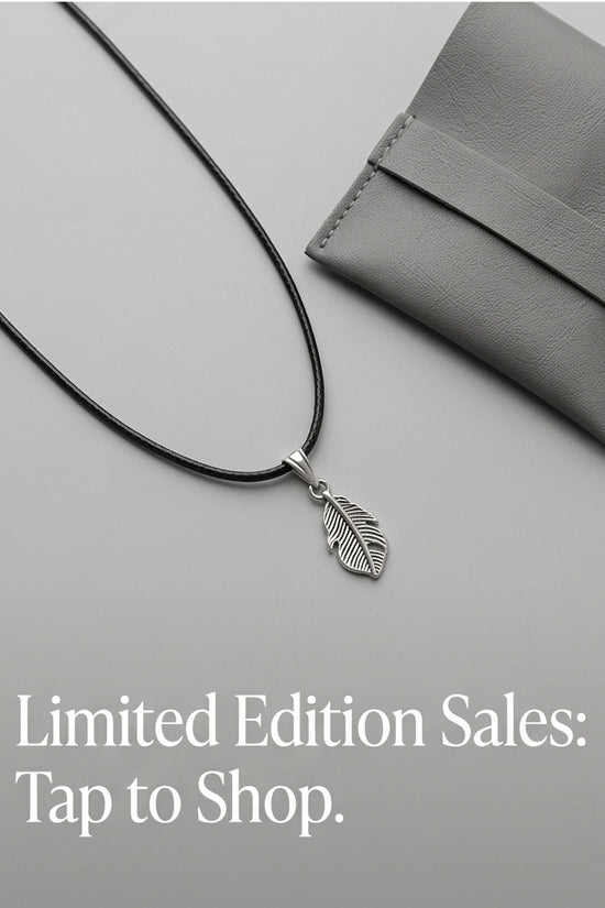 Silver Detailed Plume Feather Necklace