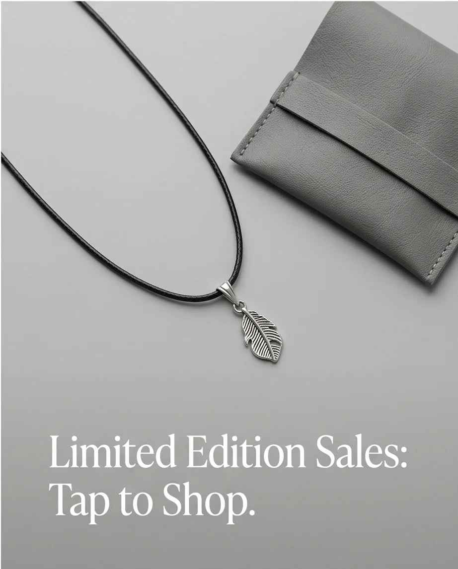 Silver Detailed Plume Feather Necklace