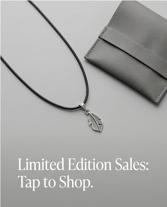 Silver Detailed Plume Feather Necklace