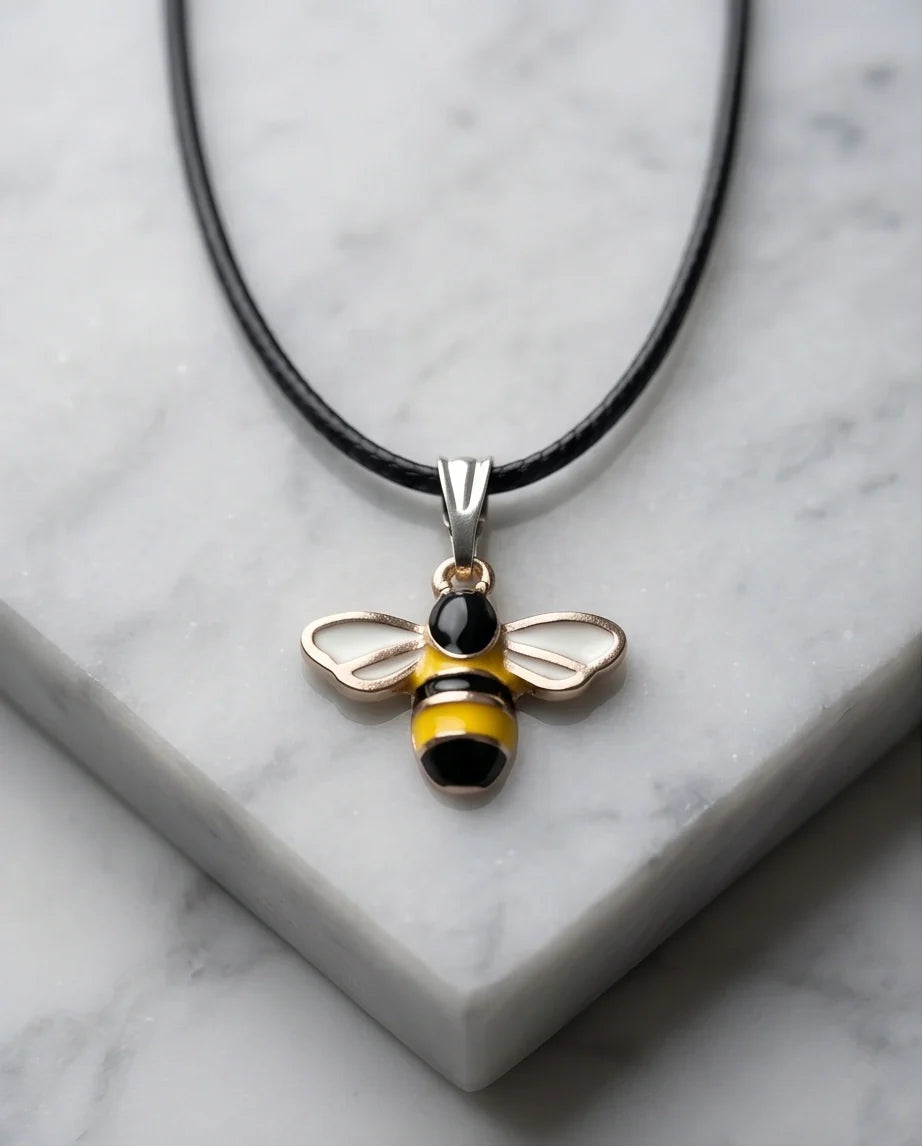 Golden Honeybee Pendant Necklace