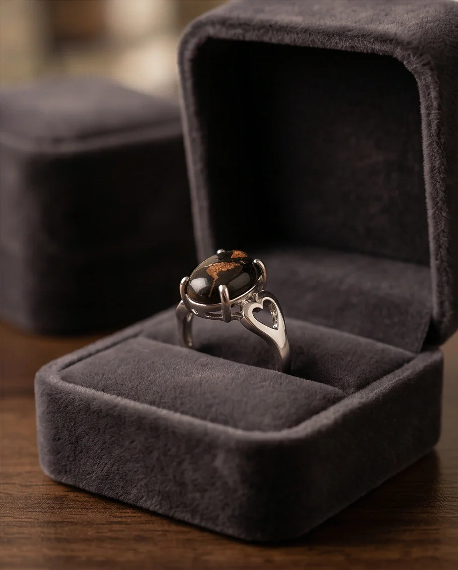 Mystic Meridian Onyx Heart Ring