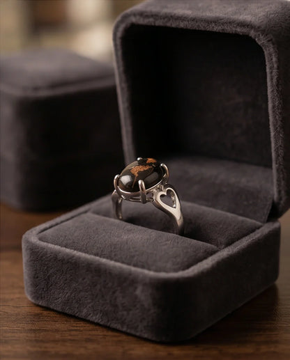 Mystic Meridian Onyx Heart Ring