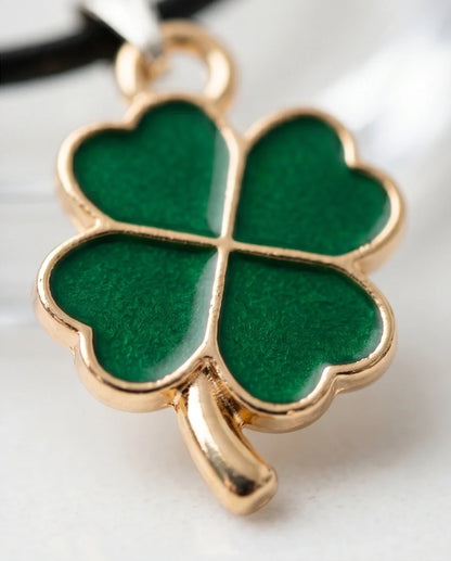 Gold and Green Four-Leaf Clover Necklace