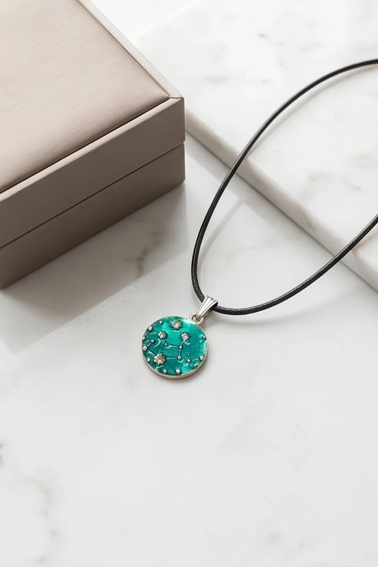 Teal Constellation Galaxy Pendant