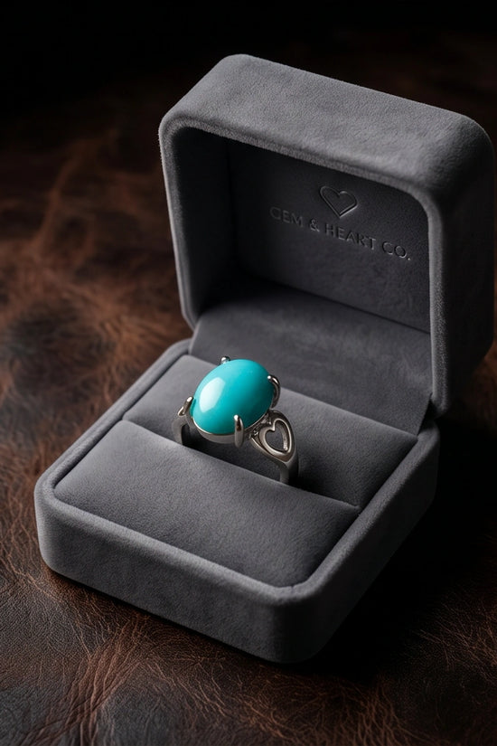 Celestial Heart Azure Turquoise Ring