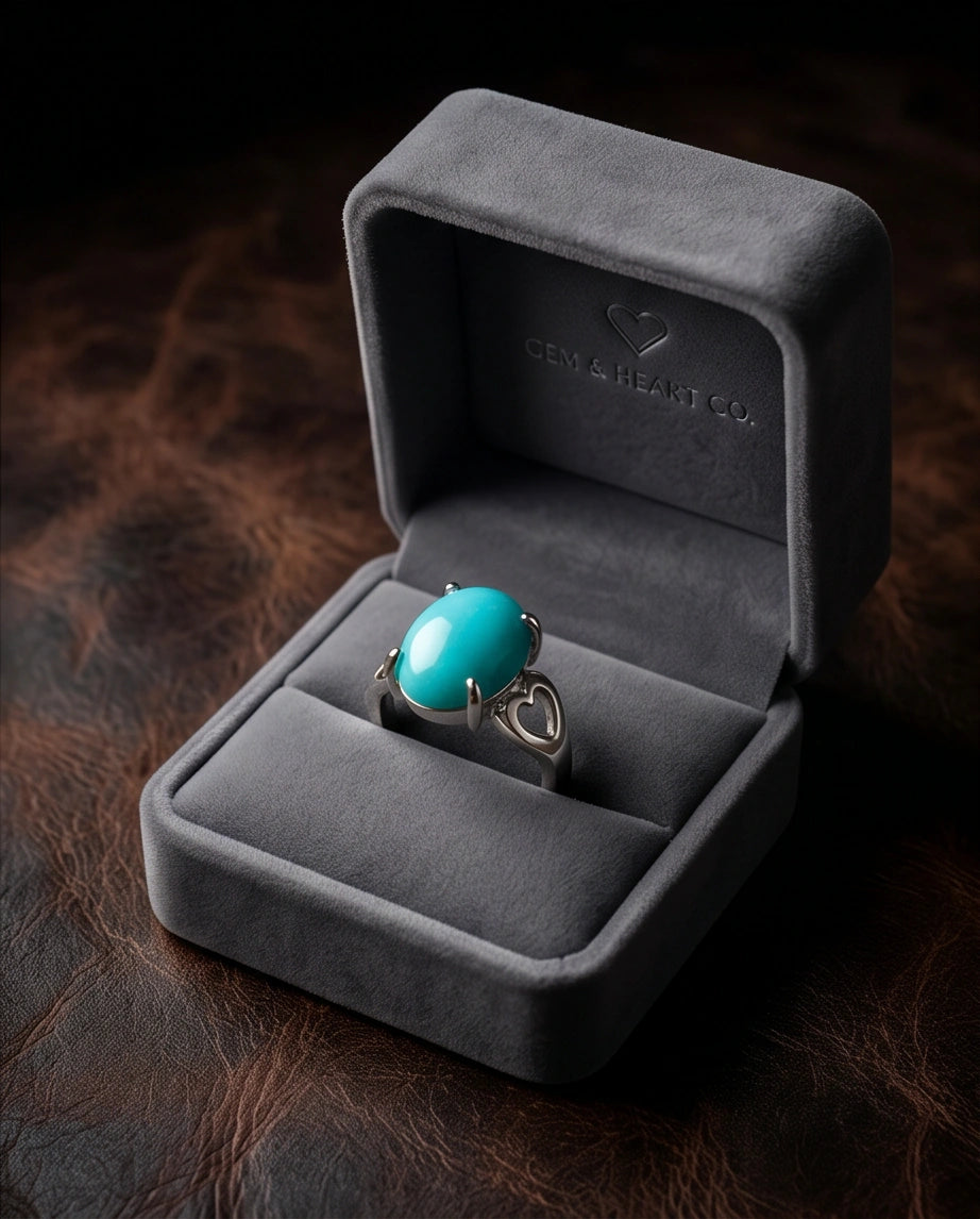 Celestial Heart Azure Turquoise Ring