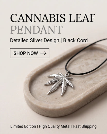 Silver Leaf Pendant Cord Necklace