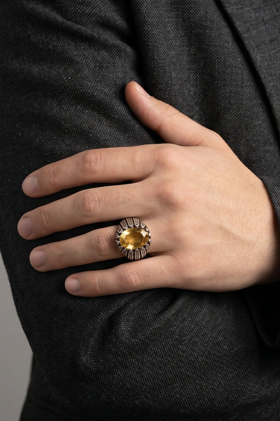 Imperial Citrine Citadel Silver Ring
