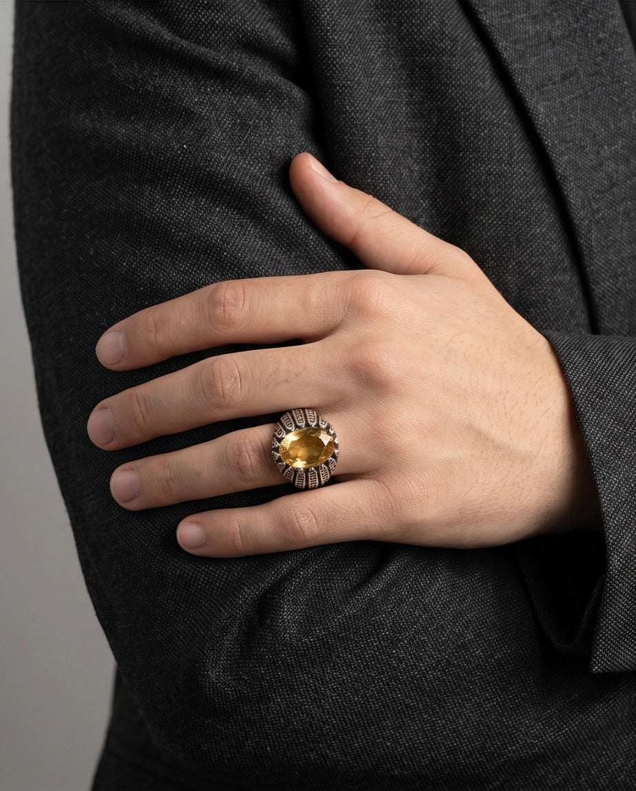 Imperial Citrine Citadel Silver Ring
