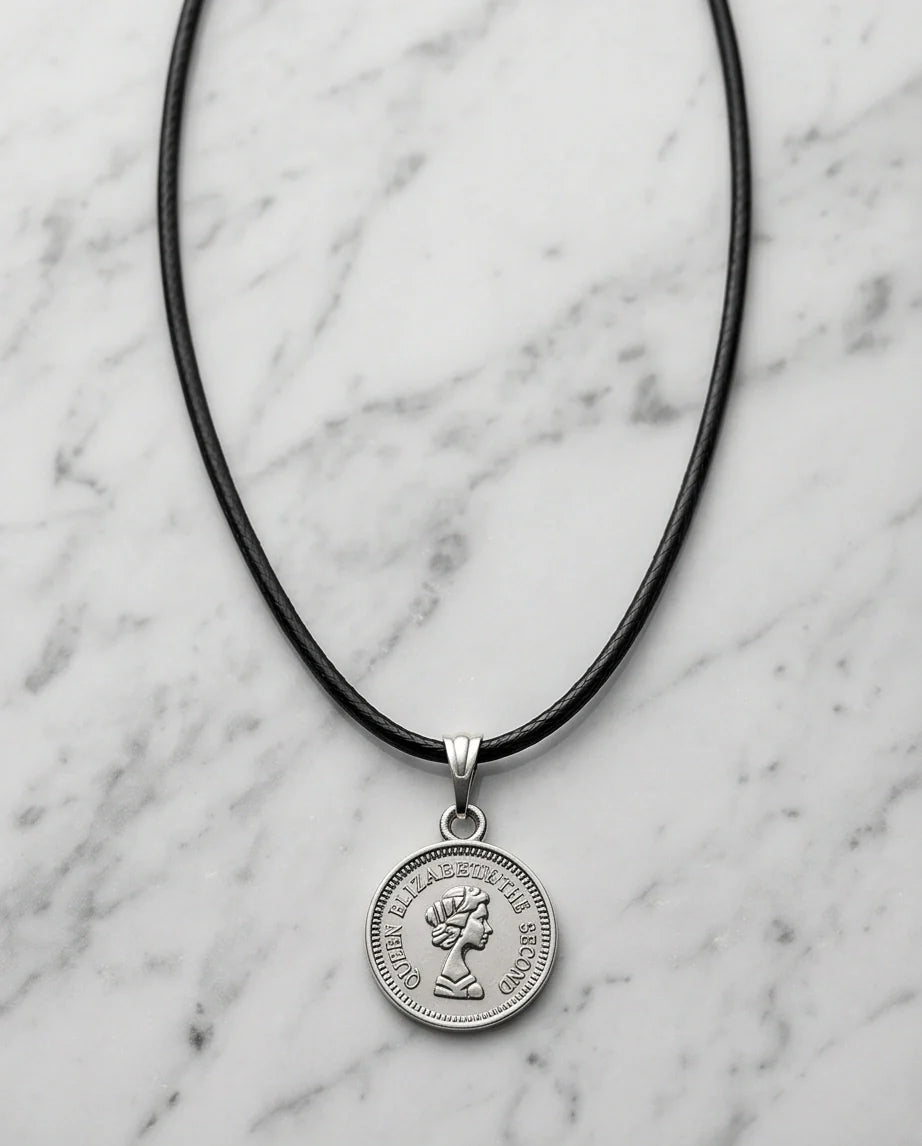 The Royal Heritage: Vintage Elizabeth II Coin Pendant Necklace