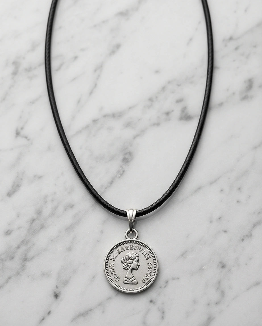 The Royal Heritage: Vintage Elizabeth II Coin Pendant Necklace