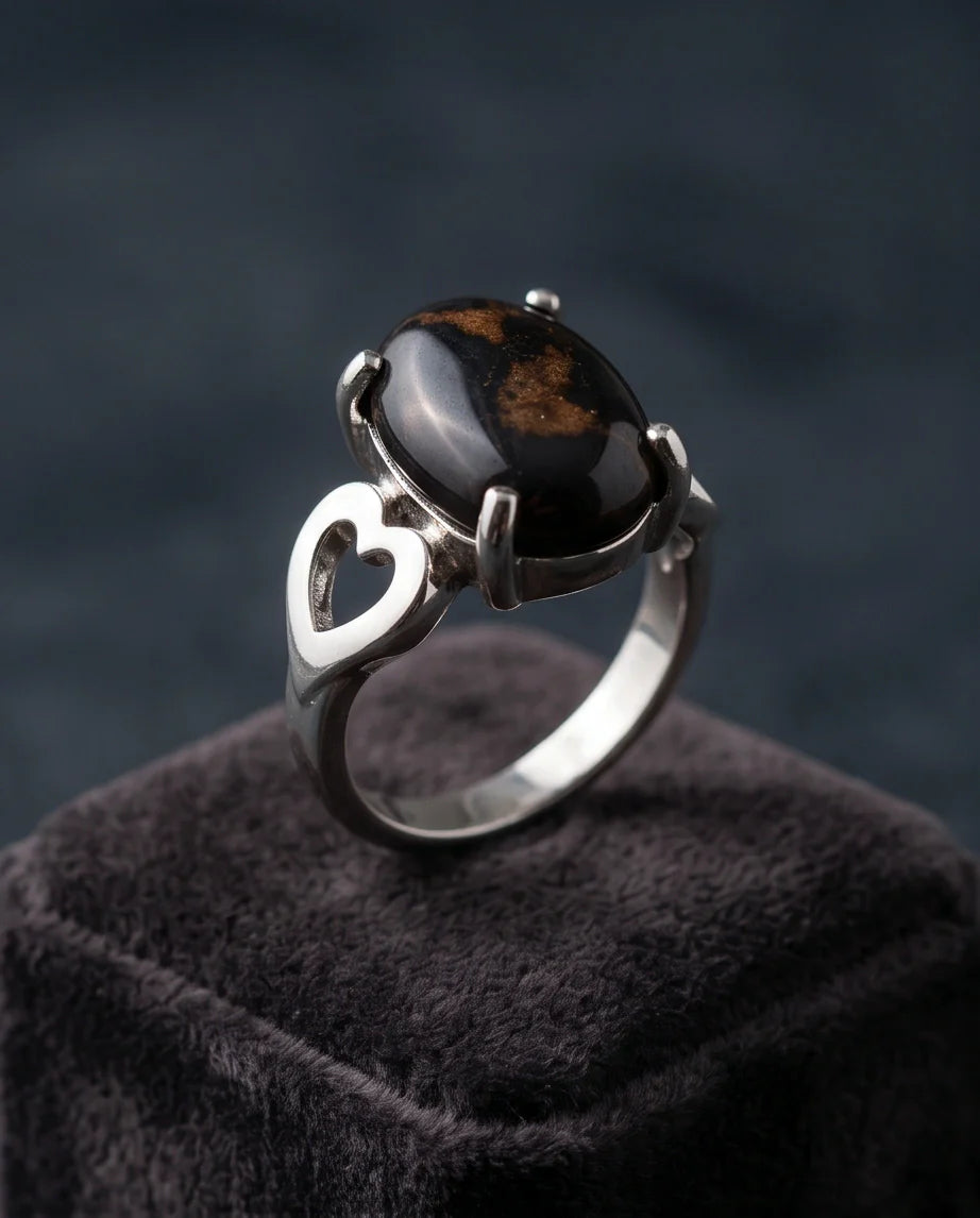 Mystic Meridian Onyx Heart Ring