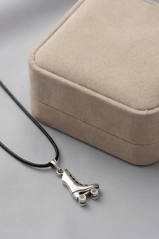 Silver Roller Skate Pendant Necklace