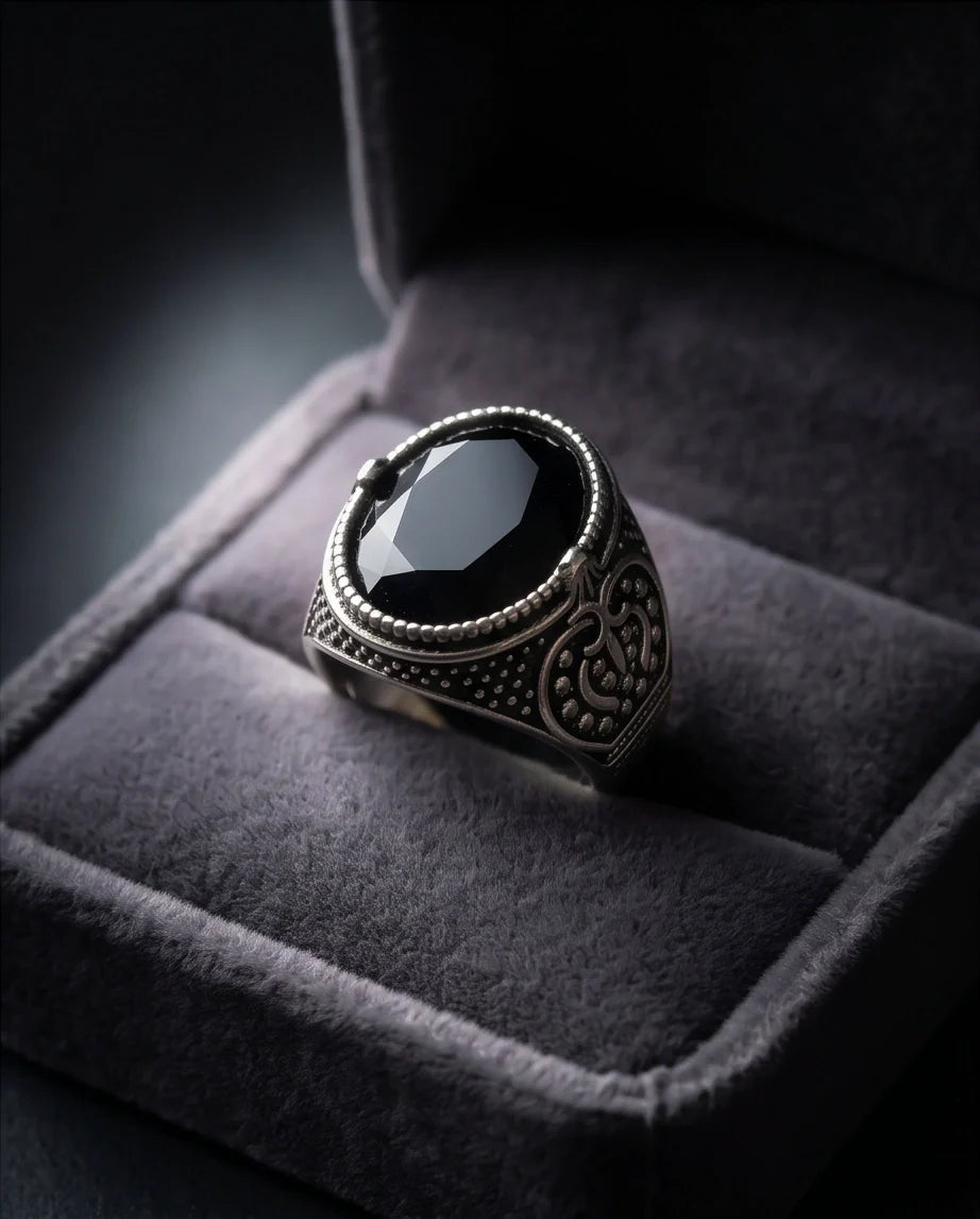 Imperial Onyx Shadow Signet Ring