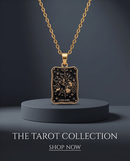 Gold Celestial Sun & Moon Tarot Card Pendant Necklace