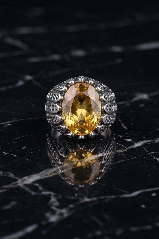 Imperial Citrine Citadel Silver Ring