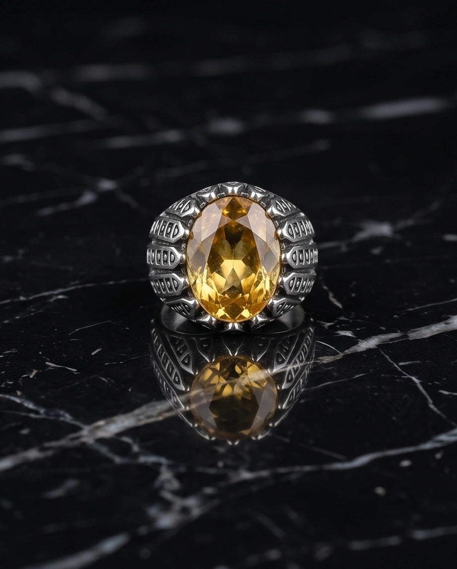 Imperial Citrine Citadel Silver Ring