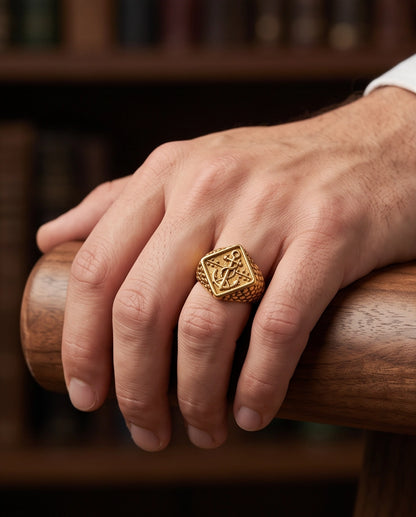 Maritime Anchor Rhombus Signet Ring