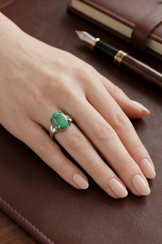 White Canyon Howlite Statement Ring