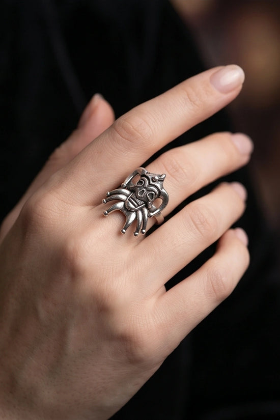 Gothic Sterling Silver Evil Jester Skull Ring